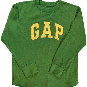 Size: Small (6-7) - Green/Yellow Thermal Long Sleeve T-Shirt w/ Brand Logo